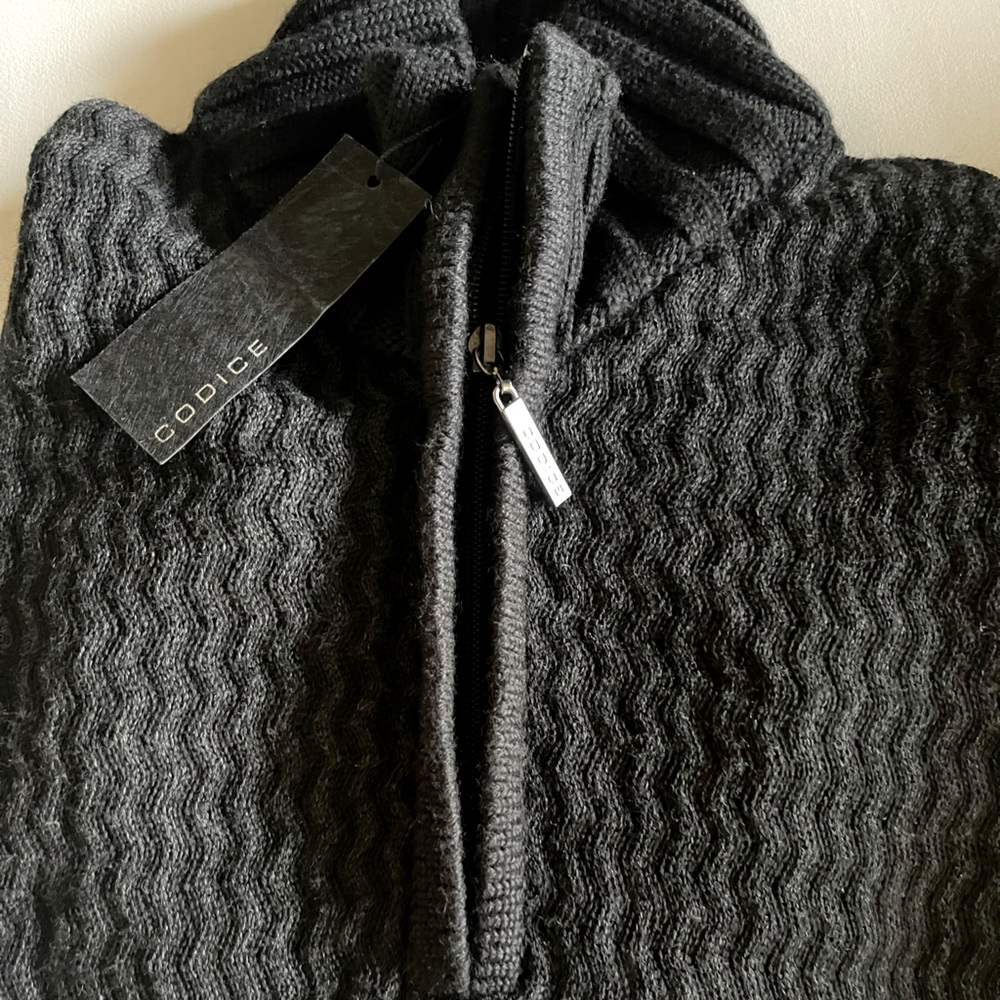 Italian men’s sweater wool mix half zip with tags new